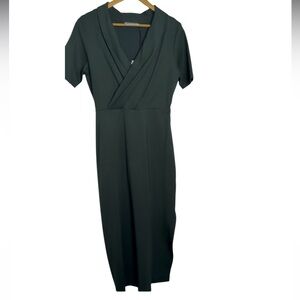 SKFK Mara Dress Stretch Ankle Length Tencel Side Zip Short Sleeve US6 NWT Green